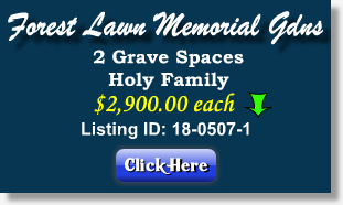 2 Grave Spaces for Sale $2900ea - Forest Lawn Memorial Gardens - College Park, GA - The Cemetery Exchange