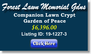Companion Lawn Crypt for Sale $6396! Forest Lawn Memorial Gardens College Park, GA Gdn of Peace The Cemetery Exchange