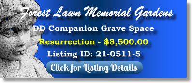 DD Companion Grave Space for Sale $8500! Forest Lawn Memorial Gardens College Park, GA Resurrection The Cemetery Exchange