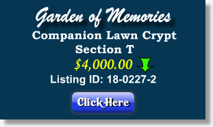 Companion Lawn Crypt for Sale $4K - Section T - Garden of Memories - Tampa, FL - The Cemetery Exchange