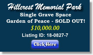 Grave Space for Sale $10K - Garden of Peace - Hillcrest Memorial Park - Dallas, TX - The Cemetery Exchange