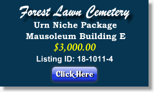 Urn Niche Package for Sale $3K - Mausoleum Bldg E - Fores Lawn Cemetery  - Richmond VA, The Cemetery Exchange