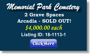 2 Grave Spaces for Sale $4Kea - Arcadia - Memorial Park Cemetery - Memphis, TN - The Cemetery Exchange