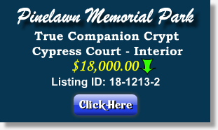 True Companion Crypt for Sale $18K Pinelawn Memorial Park Farmingdale, NY Cypress Court The Cemetery Exchange