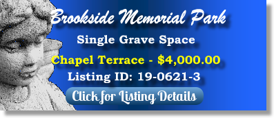 Single Grave Space for Sale $4K! Brookside Memorial Park Houston. TX Chapel Terrace The Cemetery Exchange