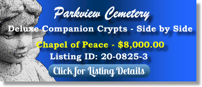 Deluxe Companion Crypts for Sale $8K! Parkview Cemetery Peoria, IL Chapel of Peace The Cemetery Exchange