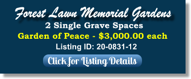 2 Single Grave Spaces for Sale $3Kea! Forest Lawn Memorial Gardens College Park, GA The Cemetery Exchange