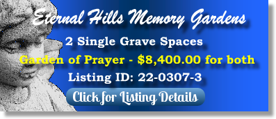 2 Single Grave Spaces for Sale $8400 for both! Eternal Hill Memory Gardens Snellville, GA Prayer The Cemetery Exchange
