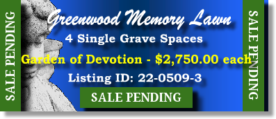 4 Single Grave Spaces $2750ea! Greenwood Memory Lawn Phoenix, AZ #cemeteryexchange 22-0509-3