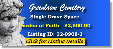 Single Grave Space $2500! Greenlawn Cemetery Jacksonville, FL Faith #cemeteryexchange 22-0908-1