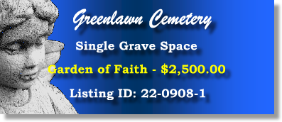 Single Grave Space $2500! Greenlawn Cemetery Jacksonville, FL Faith #cemeteryexchange 22-0908-1