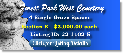 4 Single Grave Spaces for Sale $3Kea! Forest Park West Cemetery Shreveport, LA Section E The Cemetery Exchange 22-1102-5