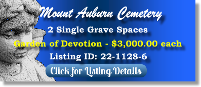 2 Single Grave Spaces for Sale $3Kea! Mount Auburn Cemetery Stickney, IL Devotion The Cemetery Exchange 22-1128-6