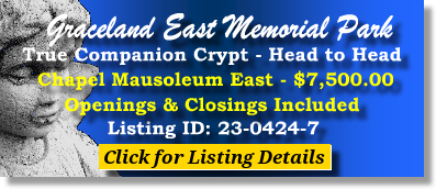 True Companoin Crypt $7500! Graceland East Memorial Park Simpsonville, SC Chapel Mausoleum The Cemetery Exchange 23-0424-7