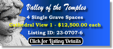 4 Single Grave Spaces $12500ea! Valley of the Temples Kaneohe, HI Cathedral View 1 The Cemetery Exchange 23-0707-6