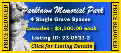 4 Single Grave Spaces $3500ea! Parklawn Memorial Park Rockville, MD Cascades #cemeteryexchange 23-0823-3