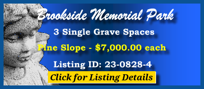 3 Single Grave Spaces $7Kea! Brookside Memorial Park Houston, TX Pine Slope #cemeteryexchange 23-0828-4