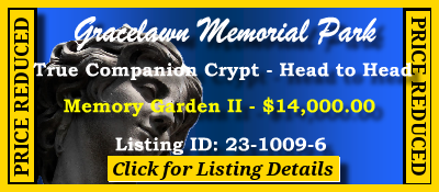 True Companion Crypt $14K! Gracelawn Memorial Park New Castle, DE Memory Garden II #cemeteryexchange 23-1009-6