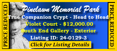 True Companion Crypt $12K! Pinelawn Memorial Park Farmindale, NY Violet Court #cemeteryexchange 24-0129-3