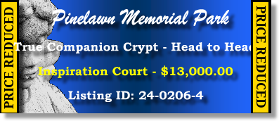 True Companion Crypt $13K! Pinelawn Memorial Park Farmingdale, NY Inspriation Court #cemeteryexchange 24-0206-4