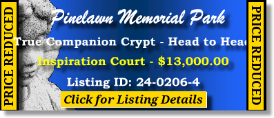 True Companion Crypt $13K! Pinelawn Memorial Park Farmingdale, NY Inspriation Court #cemeteryexchange 24-0206-4