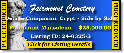 Deluxe Companion Crypt $25K! Fairmount Cemetery Denver, CO Fairmount Mausoleum #cemeteryexchange 24-0325-3