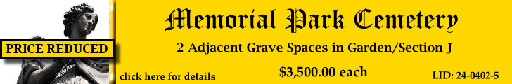 2 Single Grave Spaces $3500ea! Memorial Park Cemetery Memphis, TN Section J #cemeteryexchange 24-0402-5