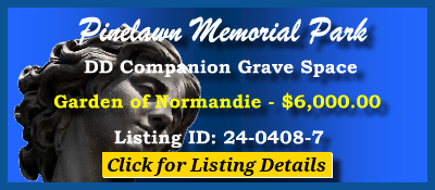 DD Companion Grave Space $6K! Pinelawn Memorial Park Farmingdale, NY Normandie #cemeteryexchange 24-0408-7