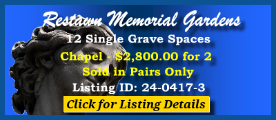 12 Single Grave Spaces $2800 per pair! Restlawn Memorial Gardens Holland, MI Chapel #cemeteryexchange 24-0417-3