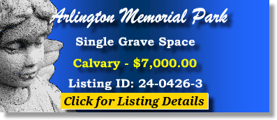 Single Grave Space $7K! Arlington Memorial Park Sandy Springs, GA Calvary The Cemetery Exchange 24-0426-3