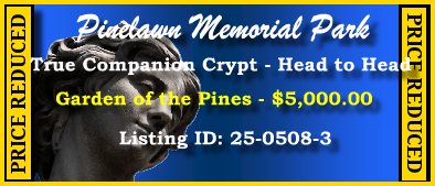 True Companion Crypt $5K! Pinelawn Memorial Park Milwaukee, WI Pines #cemeteryexchange 24-0508-3