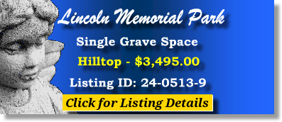 Single Grave Space $3495! Lincoln Memorial Park Portland, OR Hilltop The Cemetery Exchange 24-0513-9