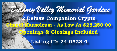 2 Deluxe Companion Crypts $30Kea! Dulaney Valley Memorial Gardens Timonium, MD Mausoleum Circle #cemeteryexchange 24-0528-4