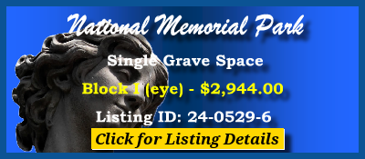 Single Grave Space $2944! National Memorial Park Falls Church, VA Block I #cemeteryexchange 24-0529-6