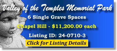 6 Single Grave Spaces $11200ea! Valley of the Temples Memorial Park Kaneohe, HI Chapel Hill #cemeteryexchange 24-0710-3