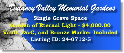 Single Grave Space $4K! Dulaney Valley Memorial Gardens Timonium, MD Eternal Light #cemeteryexchange 24-0712-5