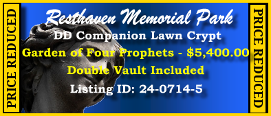DD Companion Lawn Crypt $5400! Resthaven Memorial Park Lubbock TX Prophets #cemeteryexchange 24-0714-5
