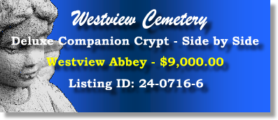 Deluxe Companion Crypt $9K! Westview Cemetery Atlanta, GA Abbey #cemeteryexchange 24-0716-6