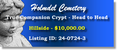 True Companion Crypt $10K! Holmdel Cemetery Holmdel, NJ Hillside #cemeteryexchange 24-0724-3