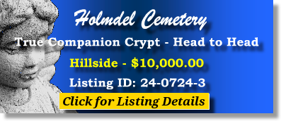 True Companion Crypt $10K! Holmdel Cemetery Holmdel, NJ Hillside #cemeteryexchange 24-0724-3