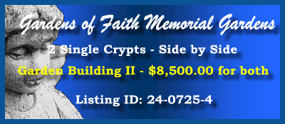 2 Single Crypts $8500! Gardens of Faith Memorial Gardens Baltimore, MD Garden Mauosleum II #cemeteryexchange 24-0725-4