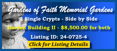 2 Single Crypts $8500! Gardens of Faith Memorial Gardens Baltimore, MD Garden Mauosleum II #cemeteryexchange 24-0725-4