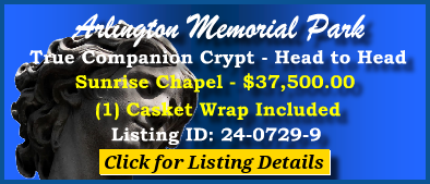 True Companion Crypt $37500! Arlington Memorial Park Sandy Sorings, GA Sunrise Chapel #cemeteryexchange 24-0729-9