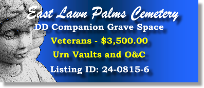 DD Companion Grave Space $3500! East Lawn Palms Cemetery Tucson, AZ Veterans #cemeteryexchange 24-0815-6