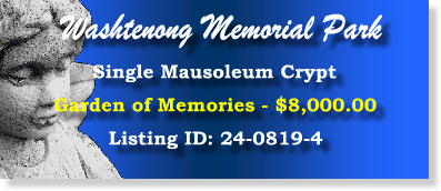 Single Crypt $8K! Washtenong Memorial Park Ann Arbor, MI Memories #cemeteryexchange 24-0819-4