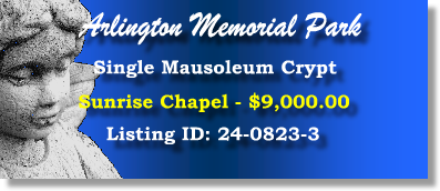 Single Crypt $9K! Arlington Memorial Park Sandy Springs, GA Sunrise Chapel #cemeteryexchange 24-0823-3