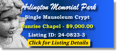 Single Crypt $9K! Arlington Memorial Park Sandy Springs, GA Sunrise Chapel #cemeteryexchange 24-0823-3