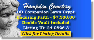 DD Companion Lawn Crypt $7500! Hampden Cemetery Denver, CO Enduring Faith #cemeteryexchange 24-0826-3