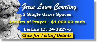 2 Single Grave Spaces $4Kea! Green Lawn Cemetery Roswell, GA Paryer #cemeteryexchange 24-0827-6