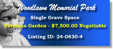 Single Grave Space $7500! Woodlawn Memorial Park Gotha, FL Veterans #cemeteryexchange 24-0830-4